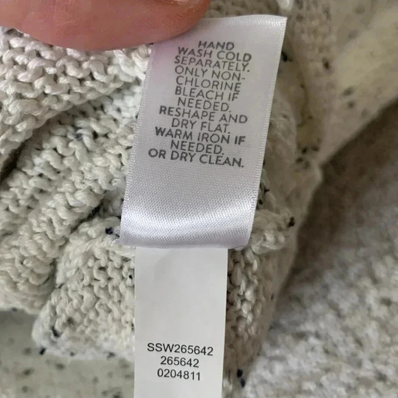 J Jill knit ivory sweater with black and gray flecks - Picture 8 of 8